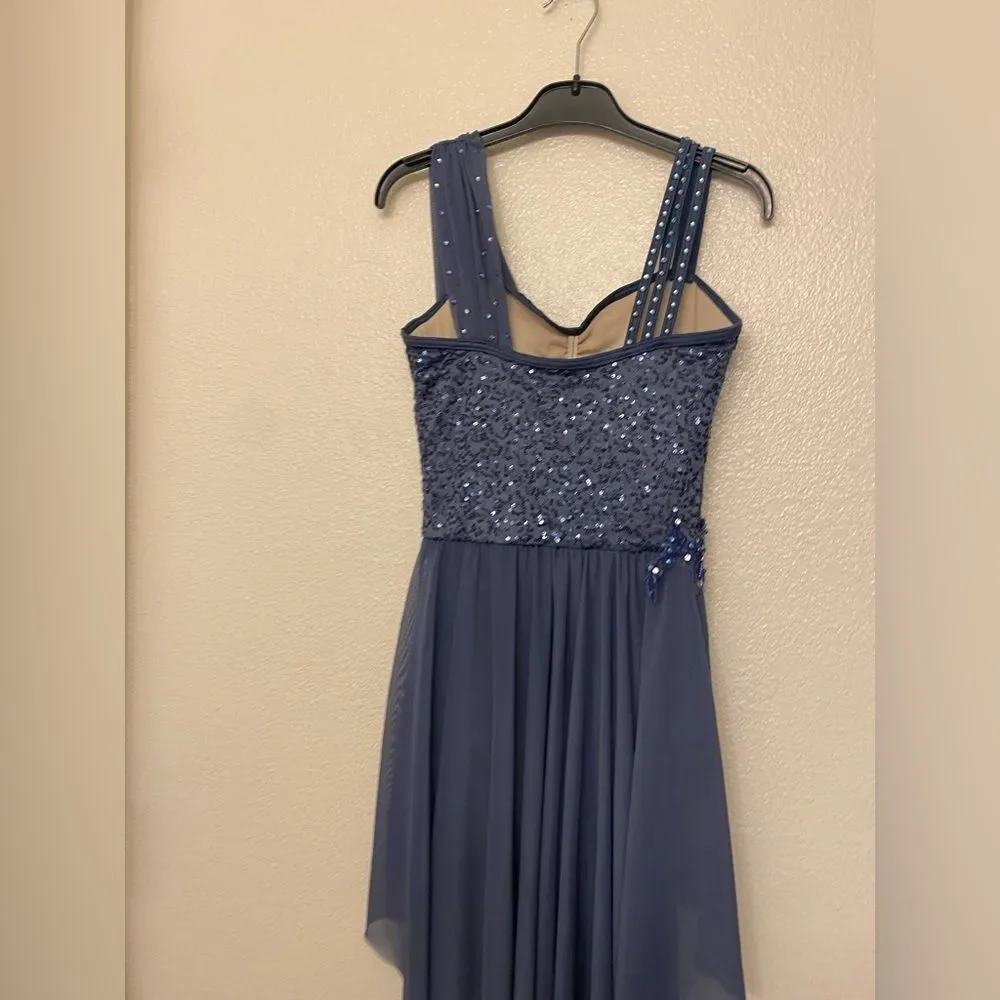 WEISSMAN Dance Costume dress mesh Chiffon Drape maxi One 14714 XSA adult